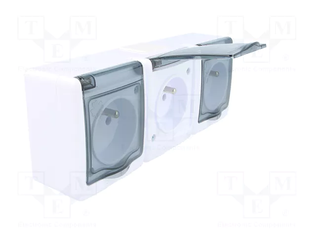 PAWBOL Socle d'alimentation AC 2P+PE 250V 16A IP44