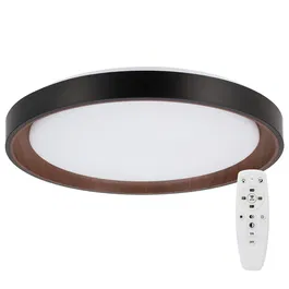 Plafonnier LED Décoratif 40W CCT (3000K-6000K) avec Télécommande, Finition Noire