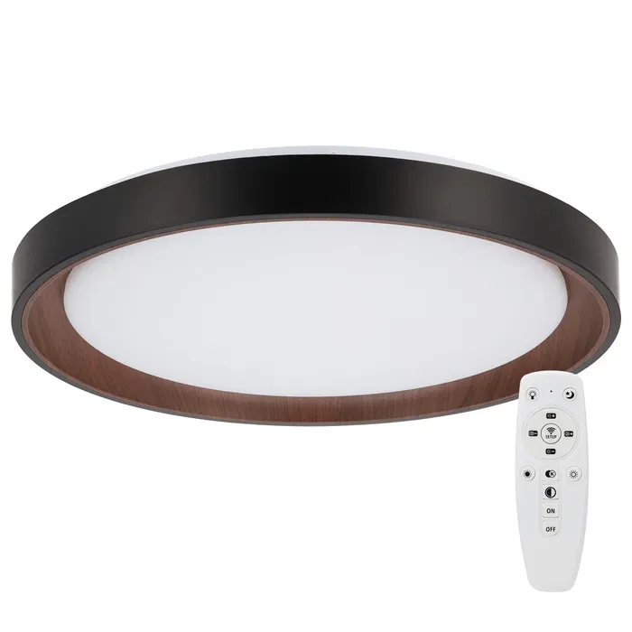 Plafonnier LED Décoratif 40W CCT (3000K-6000K) avec Télécommande, Finition Noire Plafonnier LED Décoratif 40W CCT (3000K-6000K) avec Télécommande, Finition Noire