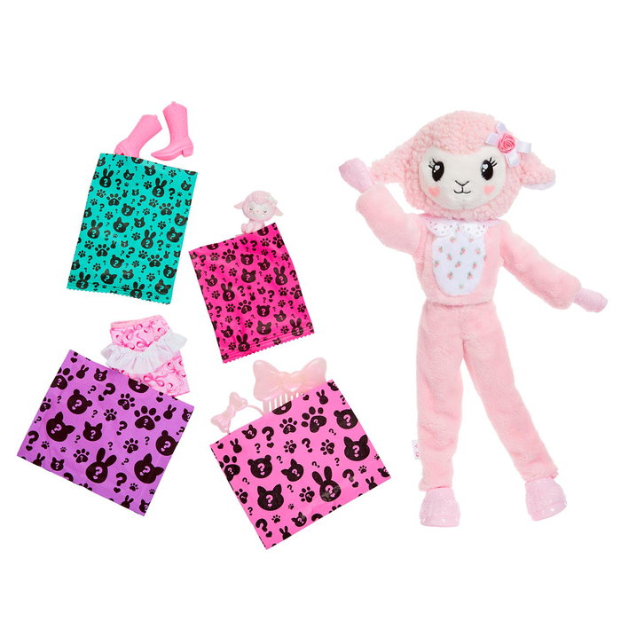 Barbie - Poupée Cutie Reveal - Osos Amorosos - Ovejita Rosa - 10 surprises à découvrir avec peluche, vêtements et accessoires - JJP66 Barbie - Poupée Cutie Reveal - Osos Amorosos - Ovejita Rosa - 10 surprises à découvrir avec peluche, vêtements et accessoires - JJP66