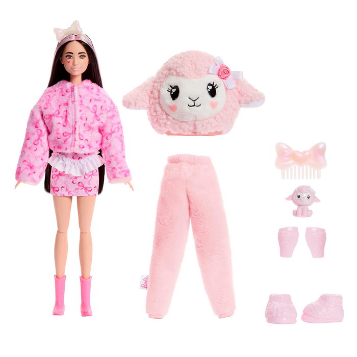 Barbie - Poupée Cutie Reveal - Osos Amorosos - Ovejita Rosa - 10 surprises à découvrir avec peluche, vêtements et accessoires - JJP66 Barbie - Poupée Cutie Reveal - Osos Amorosos - Ovejita Rosa - 10 surprises à découvrir avec peluche, vêtements et accessoires - JJP66