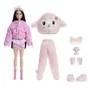 Barbie Cutie Reveal - Figurine articulée avec mouton doux et 10 surprises - 1 changement de couleur, accessoires et jupette - Jouet pour filles