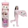 Barbie Cutie Reveal - Figurine articulée avec mouton doux et 10 surprises - 1 changement de couleur, accessoires et jupette - Jouet pour filles