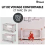 Hauck Dream n Play Plus Lit de voyage pliable 60 x 120 cm - Gris liège - Dès la naissance - Avec fenêtres en filet