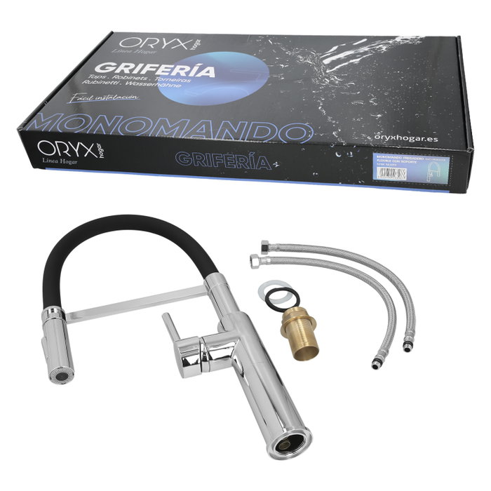 ORYX Mitigeur de cuisine monocommande flexible avec support