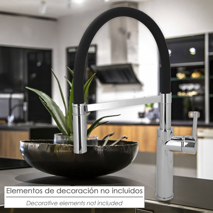ORYX Mitigeur de cuisine monocommande flexible avec support