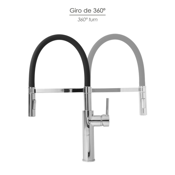 ORYX Mitigeur de cuisine monocommande flexible avec support