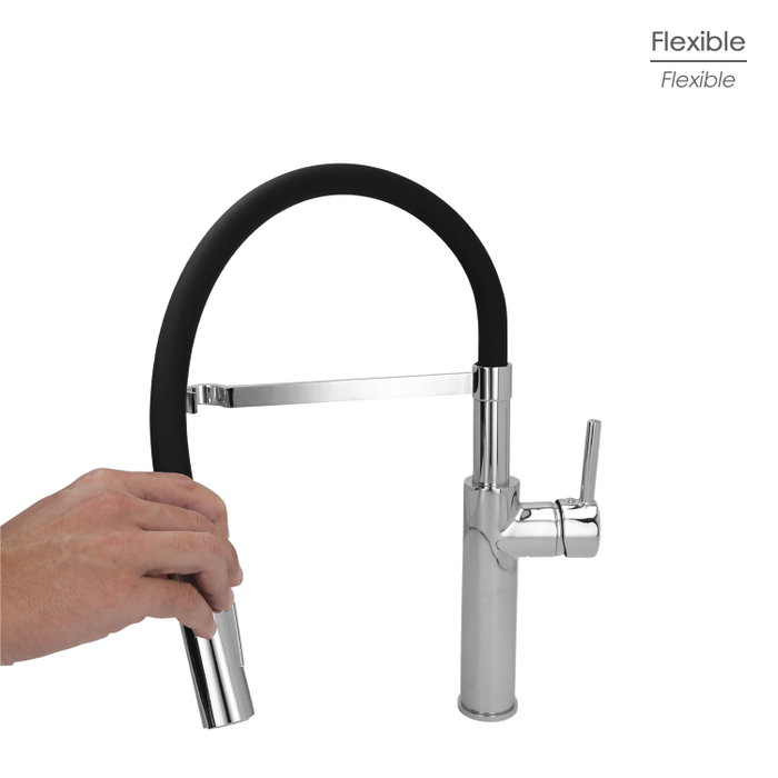 ORYX Mitigeur de cuisine monocommande flexible avec support