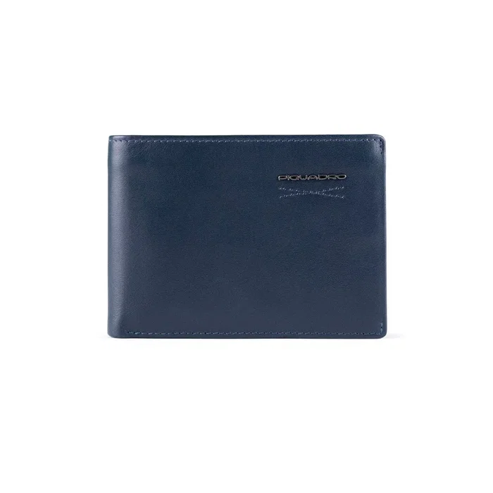 Piquadro Obidos Portefeuille en cuir Marine pour hommes Piquadro Obidos Portefeuille en cuir Marine pour hommes
