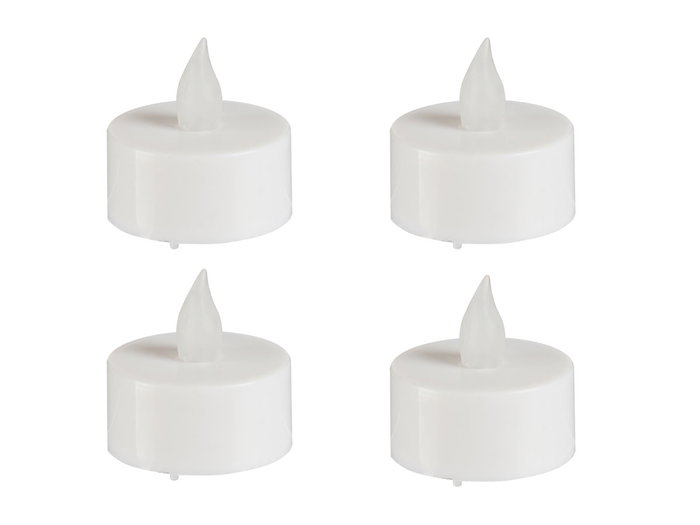 Giftdecor Lot de 4 Bougies LED Chauffe-plat Plastique Blanc 13.5x17x4 cm (Set de 24)