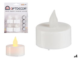 Giftdecor Lot de 4 Bougies LED Chauffe-plat Plastique Blanc 13.5x17x4 cm (Set de 24)