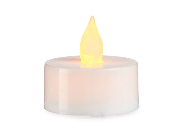 Giftdecor Lot de 4 Bougies LED Chauffe-plat Plastique Blanc 13.5x17x4 cm (Set de 24)