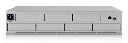 Ubiquiti UNiFi NAS 2U - Serveur de stockage réseau avec processeur Quad-Core ARM Cortex-A57 à 1.7 GHz, 8 Go de RAM, 7 baies 2.5/3.5", ports 10G SFP+ et GbE RJ45, écran tactile 1.3"