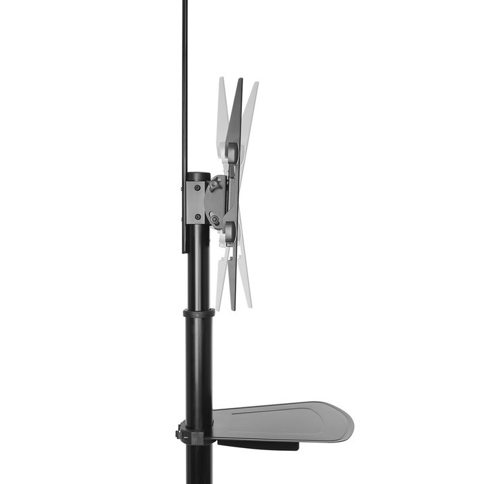 Ewent EW1540 Support Mobile Sol pour TV 37-70 Pouces, Pied de Sol avec Étagères, Réglable en Hauteur et Inclinaison, VESA 200x200 à 600x400