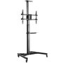Ewent EW1540 Support Mobile Sol pour TV 37-70 Pouces, Pied de Sol avec Étagères, Réglable en Hauteur et Inclinaison, VESA 200x200 à 600x400