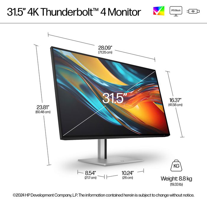 HP Écran 4K Thunderbolt 4 HP Série 7 Pro 31,5 pouces - 732pk