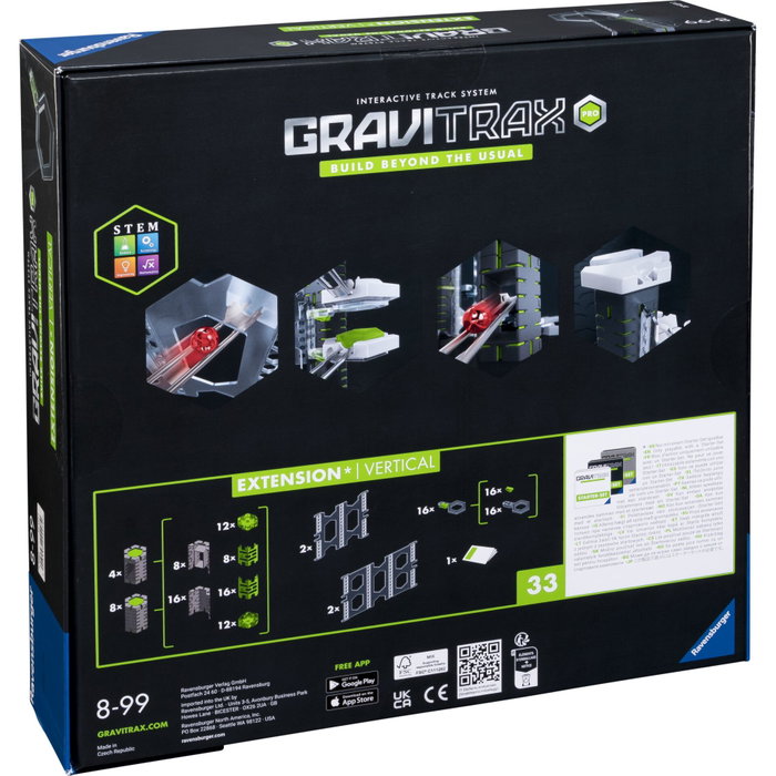 Ravensburger GraviTrax PRO Set d'extension Vertical, 33 pièces Ravensburger GraviTrax PRO Set d'extension Vertical, 33 pièces