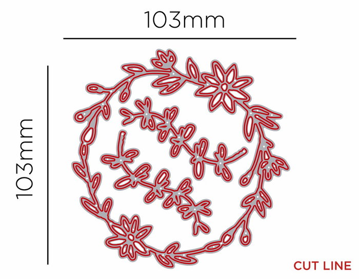 Misskuty Troquel fin ZAG Couronne botanique de fleurs et plantes, 3 unités