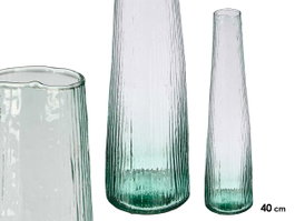 Giftdecor Vase à fleurs rayé 40 cm 460 ml en verre transparent (Set de 6)