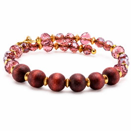 Alex And Ani Pulsera Enigma Vino Rose en Cuir