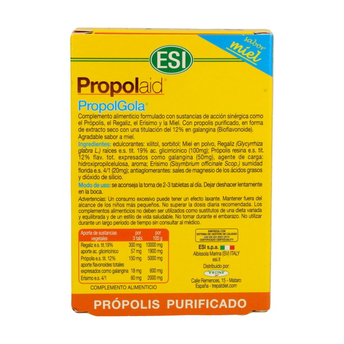 ESI Propolaid Propolgola goût miel, 30 comprimés