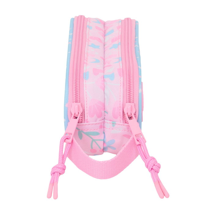 Trousse Fourre-Tout Double BlackFit8 Smile Rose Bleu clair 21 x 8 x 6 cm