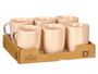 Vessia Jarra Mug Crema 330 ml 11.5x10.5x8 cm Céramique Blanc Brillant (Set de 24)