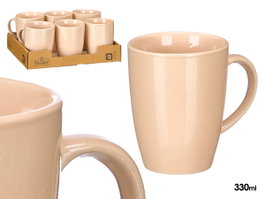 Vessia Jarra Mug Crema 330 ml 11.5x10.5x8 cm Céramique Blanc Brillant (Set de 24)