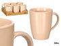 Vessia Jarra Mug Crema 330 ml 11.5x10.5x8 cm Céramique Blanc Brillant (Set de 24)