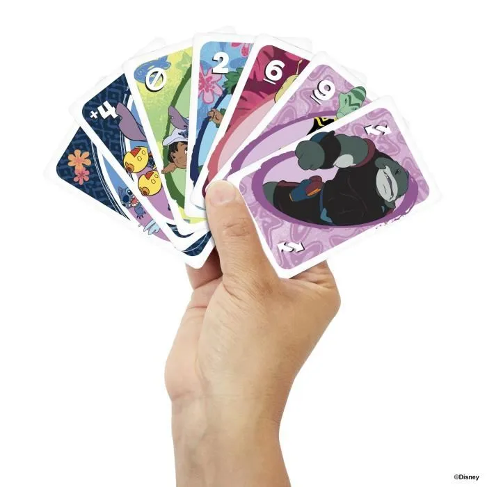 Mattel Games UNO JCC10 - Jeu de cartes Disney Lilo et Stitch pour la famille et les enfants à partir de 7 ans