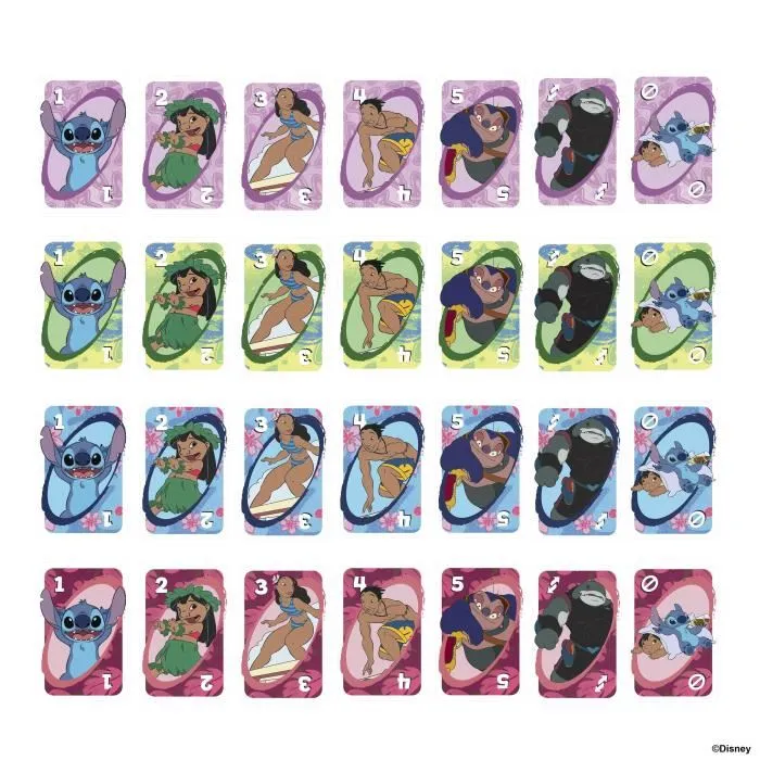 Mattel Games UNO JCC10 - Jeu de cartes Disney Lilo et Stitch pour la famille et les enfants à partir de 7 ans