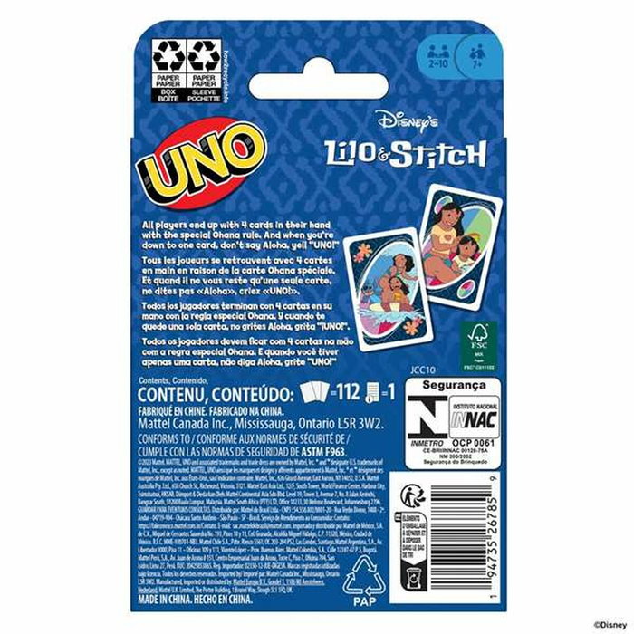 Mattel UNO Lilo et Stitch - Jeu de cartes
