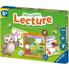 Ravensburger - Mon atelier Lecture - Coffret éducatif complet avec 50 activités d'apprentissage - Jeu de société pédagogique à partir de 5 ans