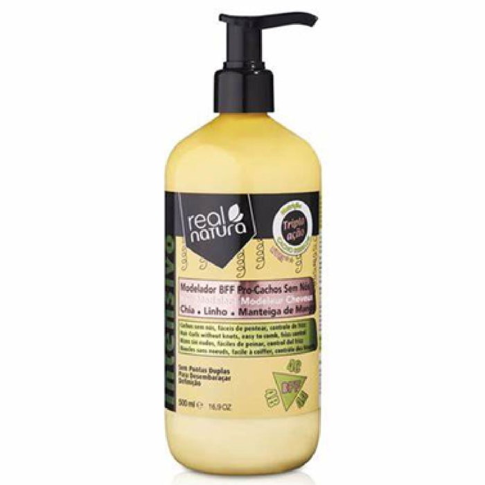 Real Natura Shampooing Pro-Cachos pour Cheveux Bouclés et Frisés - Nourrissant et Défrisant - Pour Types 3 et 4 - 500 ml Real Natura Shampooing Pro-Cachos pour Cheveux Bouclés et Frisés - Nourrissant et Défrisant - Pour Types 3 et 4 - 500 ml