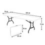 Color Baby Table pliante moitié blanche 245x76x74cm avec structure plastique et acier