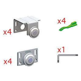 MEPA Kit de quincaillerie Supra pour 2 portes, épaisseur max. 16 mm