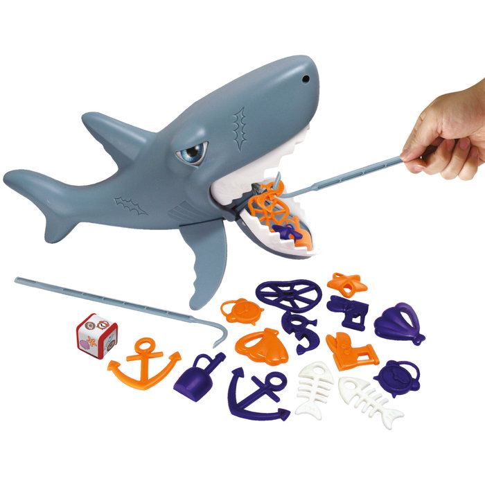 TACHAN Juego Del Tiburón Glotón Tachan - Jeu de Dexterité Familial - 2 à 5 Joueurs - Capture d'Objets avec Canne à Pêche - Recommandé à partir de 3 Ans