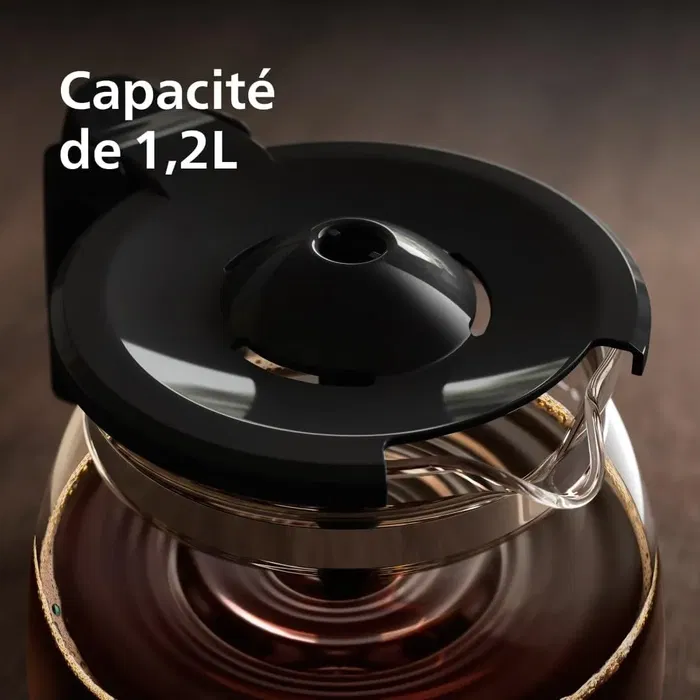 Philips HD7461/20 - Cafetière filtre Daily - 1.2L - 1000W - Noir - Mélangeur d'arômes - Système anti-goutte