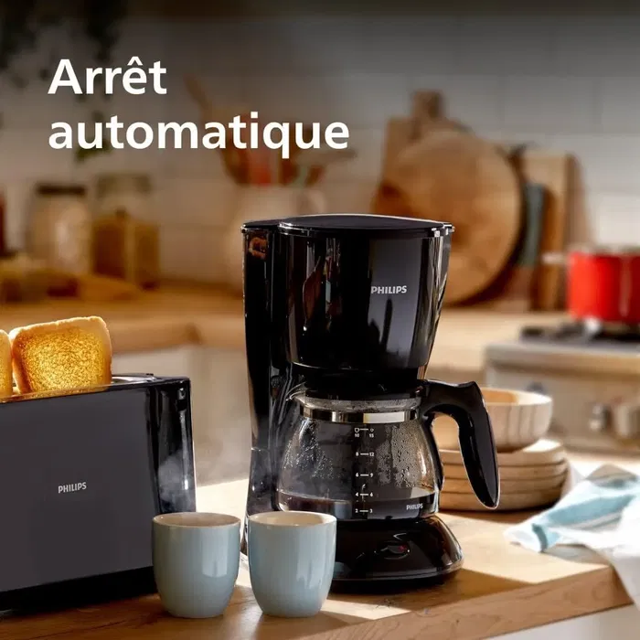 Philips HD7461/20 - Cafetière filtre Daily - 1.2L - 1000W - Noir - Mélangeur d'arômes - Système anti-goutte