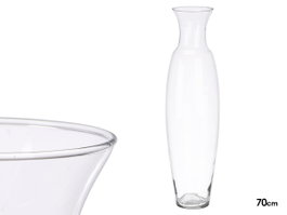 GIFTDECOR Vase en Cristal à Col Large 71cm Transparente