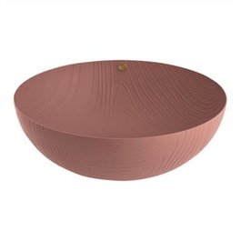 Alessi Bol Veneer PU06/21 en acier inoxydable 18/10 avec décor bois résine marron, design Patricia Urquiola, 21 cm
