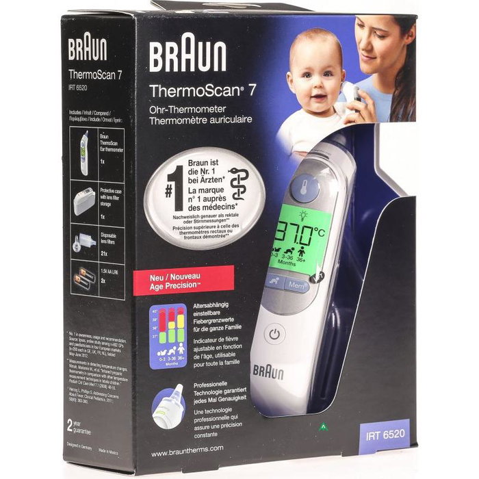Braun ThermoScan 7 IRT 6520 Age Precision (652195), thermomètre auriculaire infrarouge