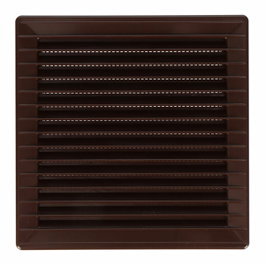 Edm Grille de ventilation carrée encastrable avec moustiquaire marron 140 x 140 mm
