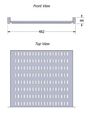 Lanview Logon Étagère de montage en rack 1U 19 Pouces P=400mm Blanche