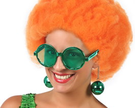 atosa Lunettes rondes vertes avec boules pour femme adulte