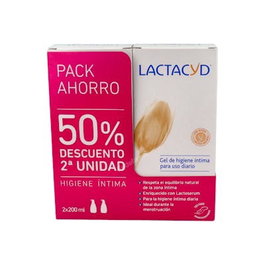 LACTACYD Intimo Gel Intime Rafraîchissant pour l'Hygiène Féminine - 200 ml - Lot avec 50% de Réduction
