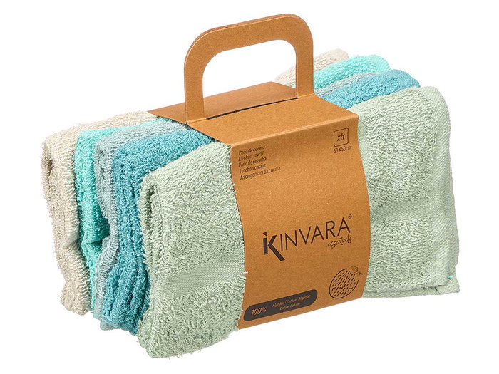 Kinvara Paon de Cuisine Algodon 400 g 50x50 cm 5 Ocres (Set de 40)