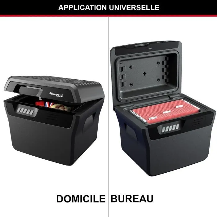 Master Lock - FHW40300EURHRO - Coffre-fort ignifuge et étanche anti-feu, 18.5L pour documents A4, disques durs, passeports, verrouillage électronique