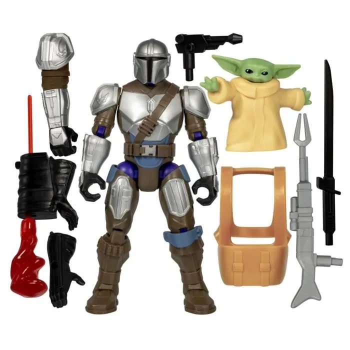 Hasbro MixMashers Mandalorien et Grogu - Figurine Deluxe Personnalisable Star Wars à Mélanger et Combiner avec Accessoires - Dès 4 Ans