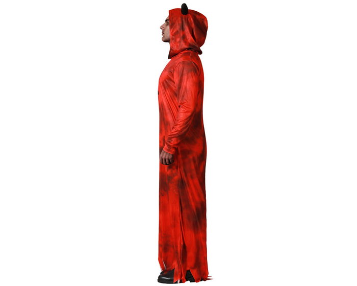 Démon Rouge avec Tunique et Capuche pour Homme Adulte Taille XS-S Halloween